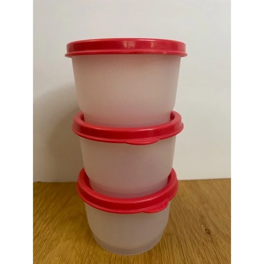 Tupperware Snack Cup Lot Unisex OS Multi Good 7 Containers 6 Lids 1229 1230 - Picture 3 of 8